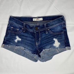 Hollister Dark Wash Distressed Denim Shorts